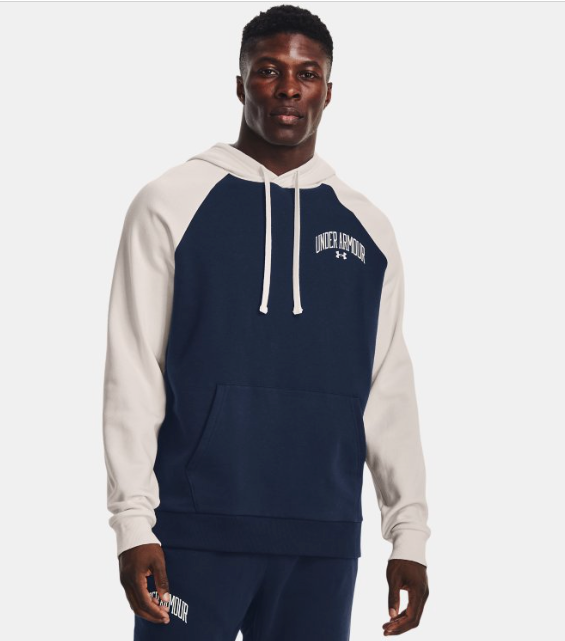 Under Armour Men s Rival Fleece Wordmark Colourblock Hoodie