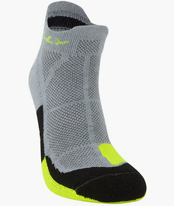 Hilly Unisex Cushion Socklet - Grey/Fluo Yellow/Black
