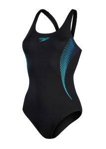 Speedo Women's Placement Muscleback Swimsuit - Black/Green