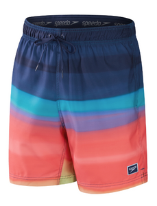 Speedo Men's Print Volley 17" Swim Water Shorts - Sun Kissed Coral