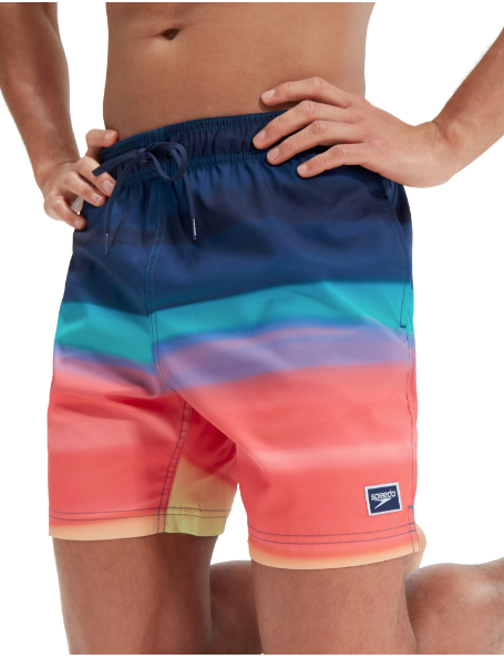 Speedo Men's Print Volley 17" Swim Water Shorts - Sun Kissed Coral