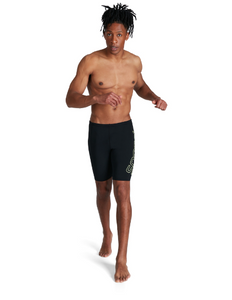 Speedo Men's Boom Logo Placement Jammer - Black/ Green