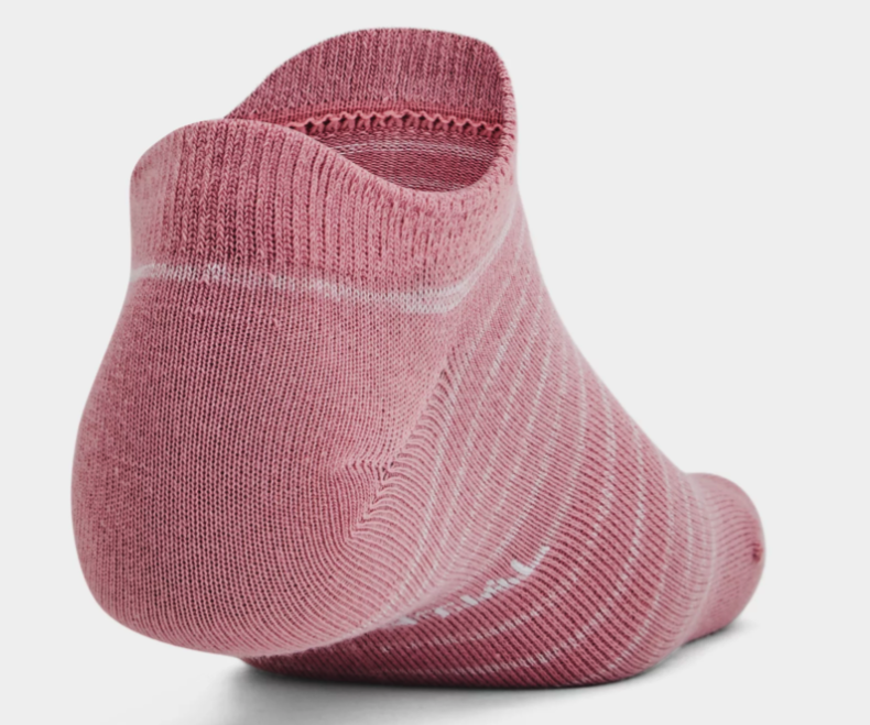 Under Armour Women's Essential No Show Socks - Pink/Grey/White (697)
