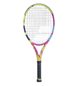 Babolat Pure Aero RAFA Junior 26 Inch Junior Tennis Racket - Yellow/Pink/Blue