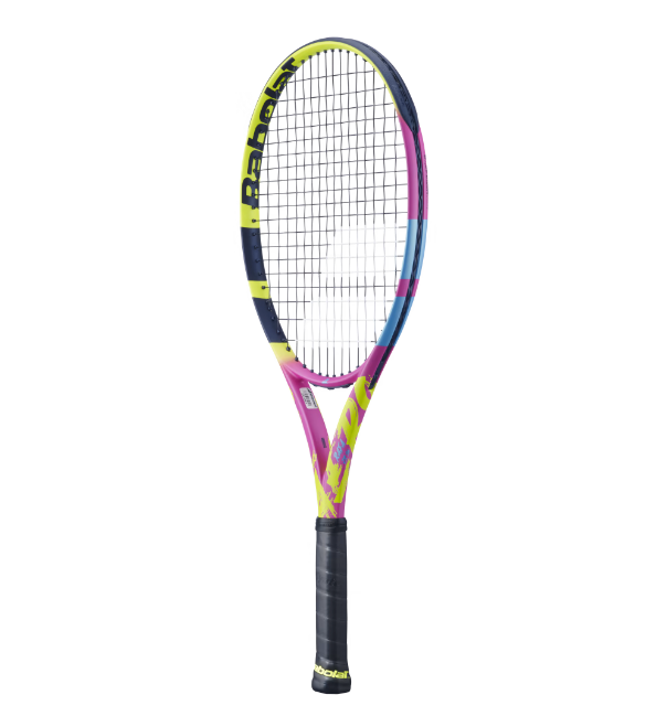 Babolat Pure Aero RAFA Junior 26 Inch Junior Tennis Racket - Yellow/Pink/Blue