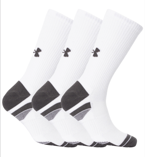 Under Armour Performance Tech Unisex Cushioned CREW Socks 3 pack