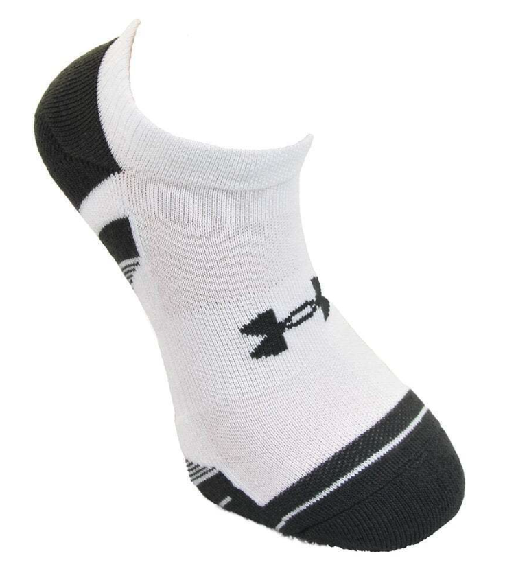 Under Armour Performance Tech Unisex Cushioned NO SHOW Socks 3 pack - White (100)