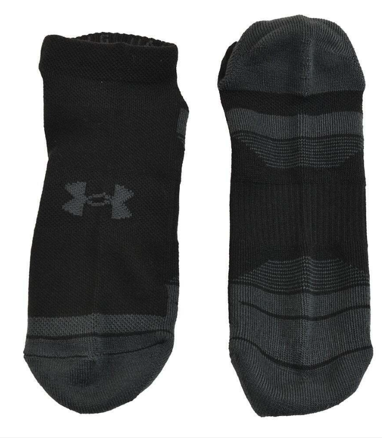 Under Armour Performance Tech Unisex Cushioned NO SHOW Socks 3 pack - Black (001)