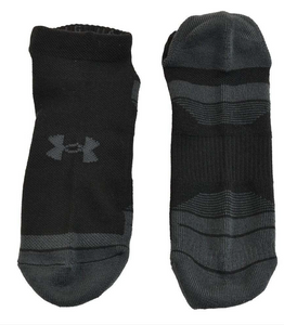 Under Armour Performance Tech Unisex Cushioned NO SHOW Socks 3 pack - Black (001)