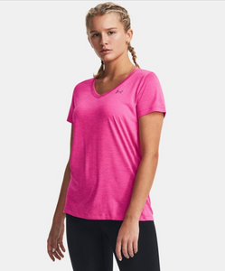 Under Armour Women's Tech Twist V-Neck - REBEL PINK (657)