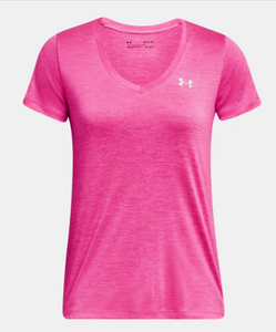 Under Armour Women's Tech Twist V-Neck - REBEL PINK (657)
