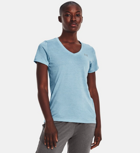 Under Armour Women's UA Tech Twist V-Neck - Blizzard (490)