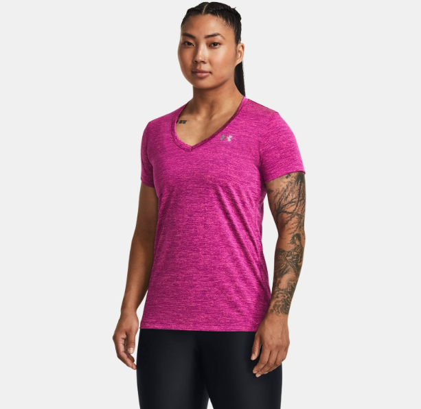 Under Armour Women's UA Tech Twist V-Neck - Mystic Magenta (573)