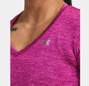 Under Armour Women's UA Tech Twist V-Neck - Mystic Magenta (573)