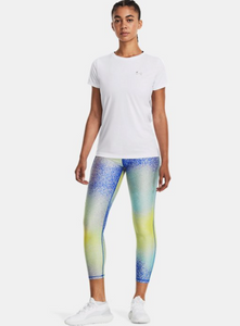 Under Armour Women's HeatGear Armour Printed Ankle Leggings - Halo Gray / Lime Yellow - 014