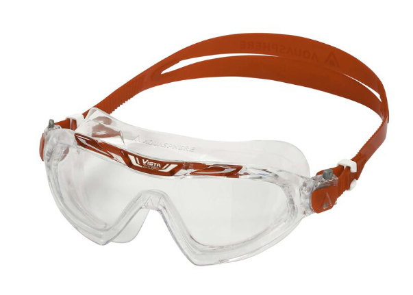 Aqua Sphere Vista XP Unisex Swimming Mask Goggles Clear Lens - Clear/Red