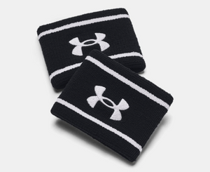 Under Armour Striped Performance Terry 3" Wristbands - Black (2 pack)