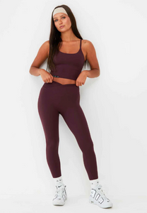 ARIA Allure Cross Front Leggings - PLUM