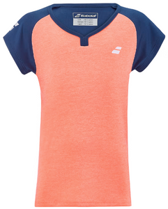 Babolat Girls Play Cap Sleeve Top -  Fluo Strike