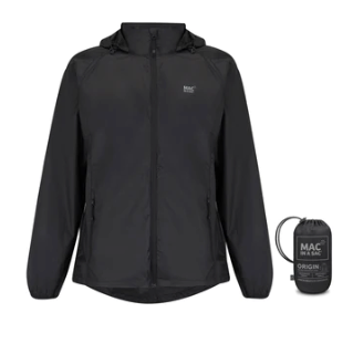 Mac in a Sac Origin II Unisex Packable Waterproof Jacket - JET BLACK