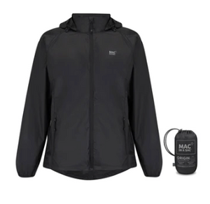 Mac in a Sac Origin II Unisex Packable Waterproof Jacket - JET BLACK