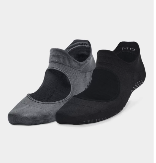 Under Armour Women's Breath Balance Grip Socks 2pack - BLACK & GREY