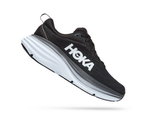 HOKA Women's Bondi 8 Running Shoes - BLACK / WHITE