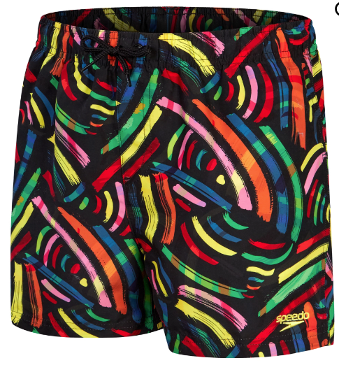 Speedo Boys Digital Print 13" Watershort - Black/Red