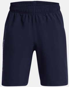 Under Armour Boys' Woven Wordmark Shorts - Midnight Navy (410)