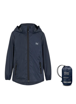 Mac in a Sac Origin II Kids Mini Packable Waterproof Jacket - NAVY
