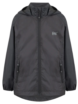 Mac in a Sac Origin II Kids Mini Packable Waterproof Jacket - BLACK