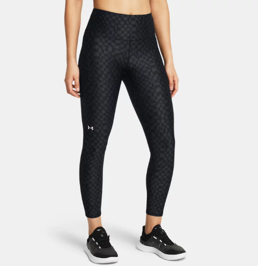 Under Armour Women's HeatGear No-Slip Waistband Printed Ankle Leggings - Black (004)