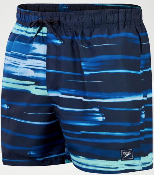 Speedo Mens Digital Printed Leisure 14 inch Swimshort - Blue