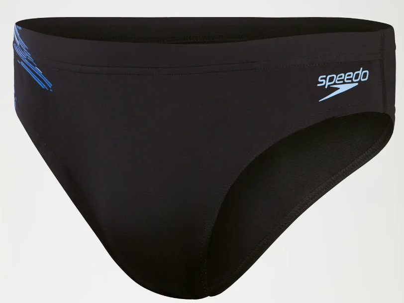 Speedo Men's Tech Panel 7cm Swimming Brief - Black/Blue