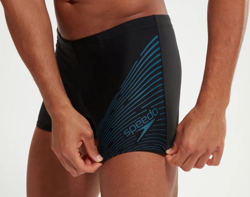 Speedo Men's Medley Logo Aquashort- Black/Blue