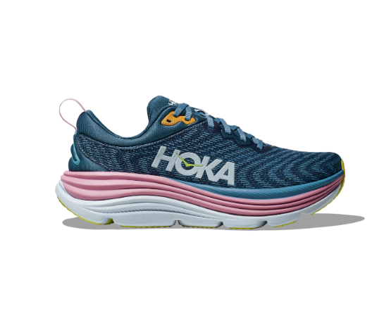 HOKA Women's Gaviota 5 (D width/Wide Fit) Running Shoes - Black / White