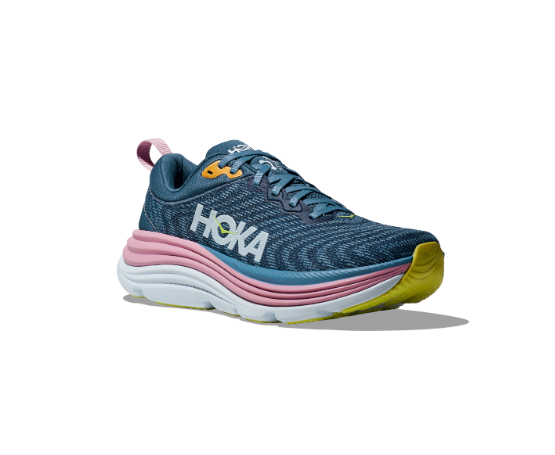 HOKA Women's Gaviota 5 (D width/Wide Fit) Running Shoes - Black / White