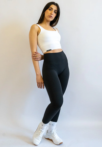 ARIA Allure Straight Waist Leggings - JET BLACK