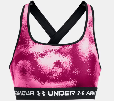 Under Armour Women's Armour Mid Crossback Printed Sports Bra - Astropink (686)