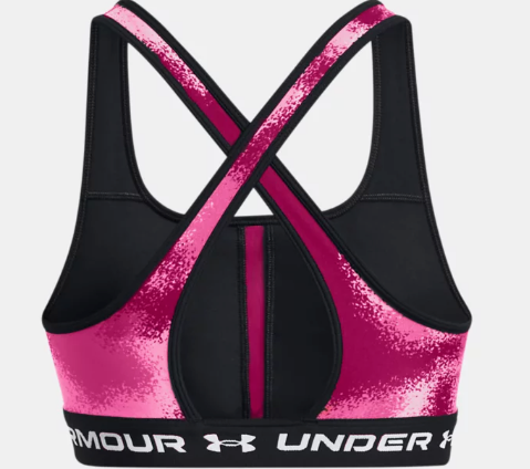 Under Armour Women's Armour Mid Crossback Printed Sports Bra - Astropink (686)