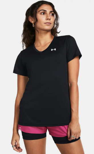Under Armour Women's Tech™ V-Neck Short Sleeve - Black (001)