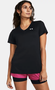 Under Armour Women's Tech™ V-Neck Short Sleeve- Black (001)