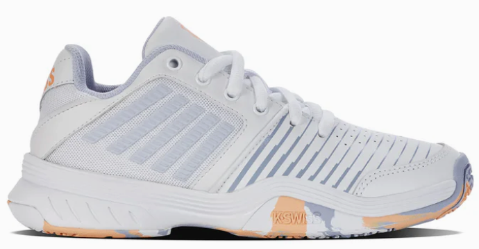 K Swiss Girls Court Express Omni Tennis Shoes White Heather Peach Equip Sports