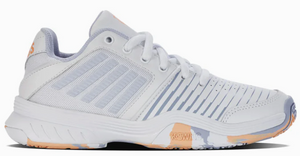 K-Swiss Girls Court Express Omni Tennis Shoes - White/ Heather/ Peach Fuzz