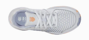 K-Swiss Girls Court Express Omni Tennis Shoes - White/ Heather/ Peach Fuzz