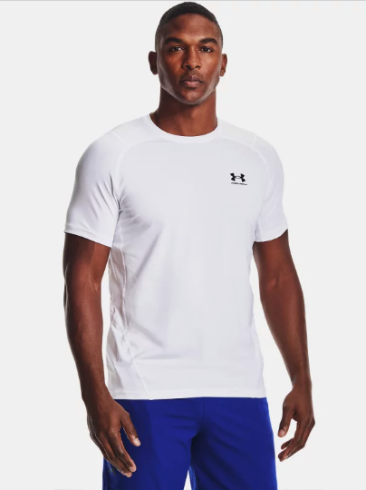 Under Armour Men's Heatgear Armour Fitted Short Sleeve Tee - White (100)