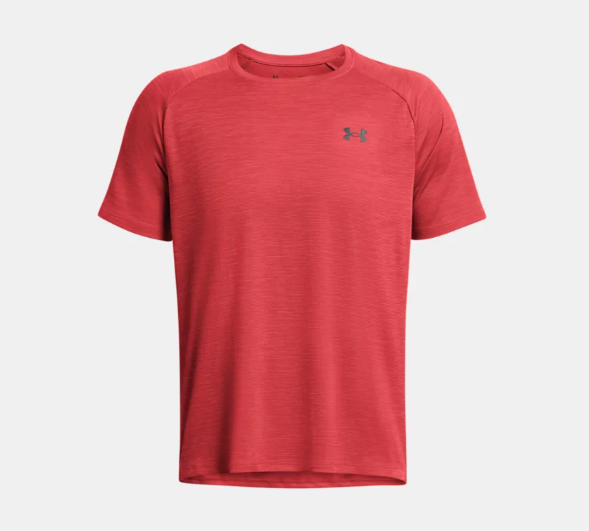 Under Armour Men's Tech Textured Short Sleeve T-Shirt - Red Solstice (814)