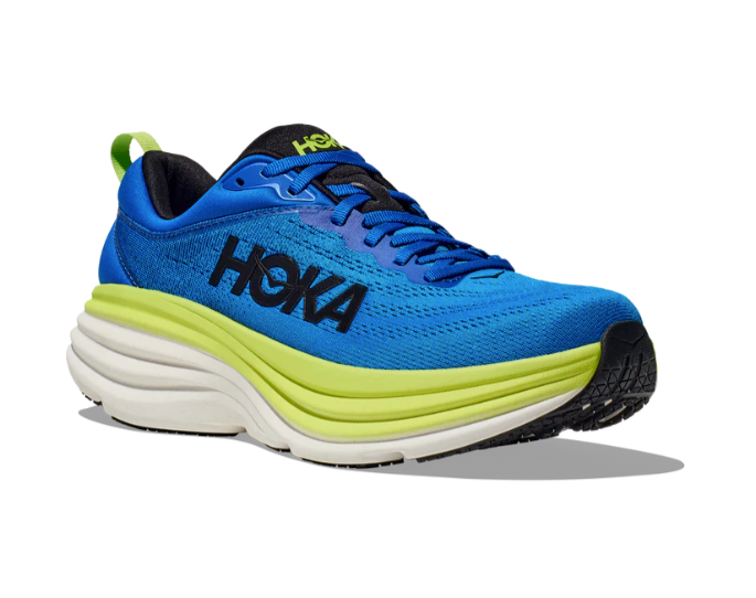 HOKA Men's Bondi 8 Running Shoes - ELECTRIC COBALT / LETTUCE
