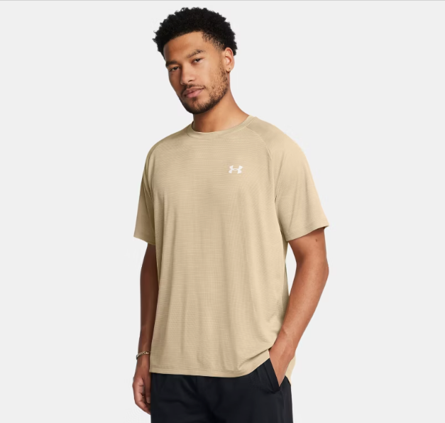 Under Armour Men's Tech Textured Short Sleeve T-Shirt - City Khaki/White (300)