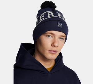 Under Armour Mens Halftime Pom Beanie - Midnight Navy/Summit White/White
